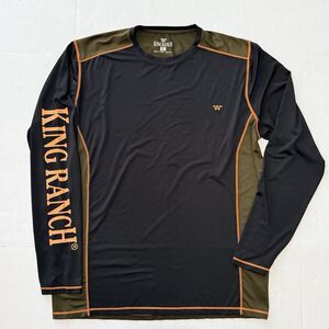 King Ranch Pullover Men’s L Black Green Orange Performance L/S T-shirt Hunting
